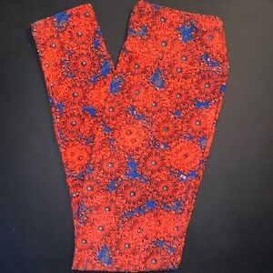 Vibrant Red and Blue Leggings